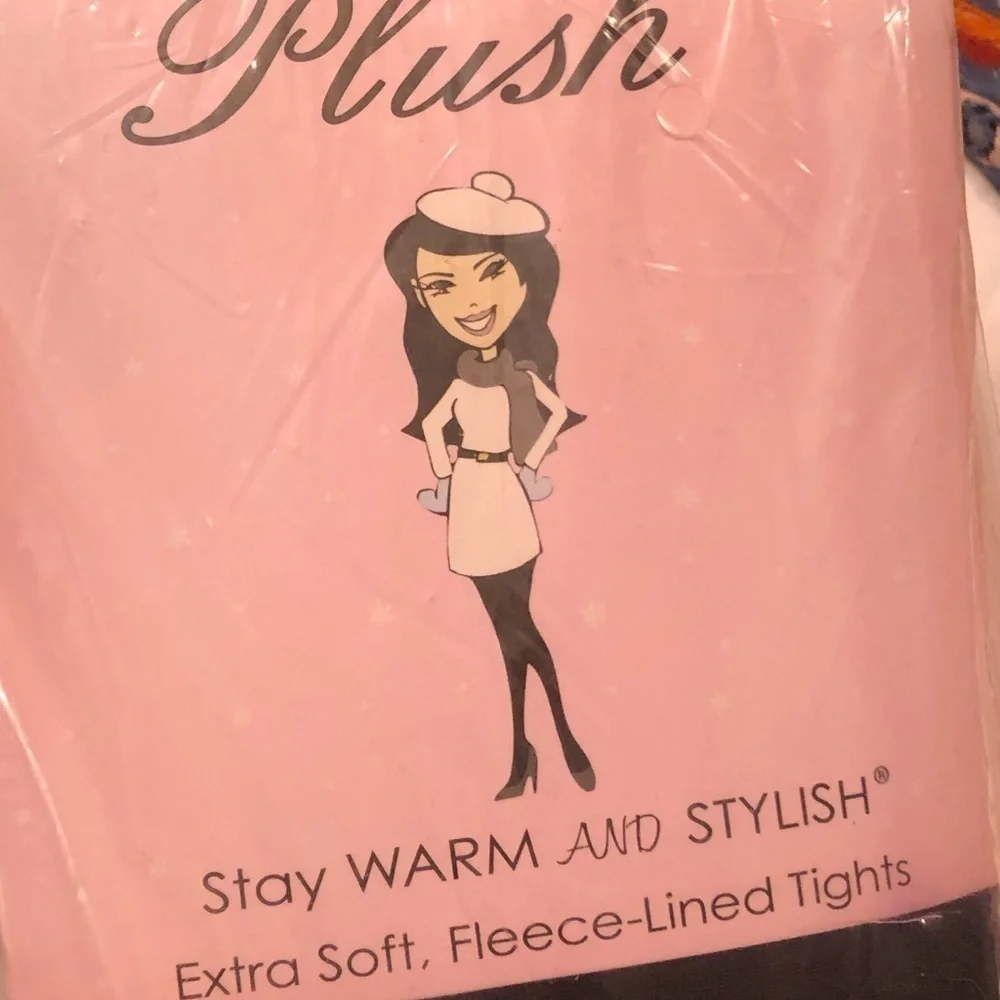 Plush Full Foot Tights Navy Size Medium NWT
